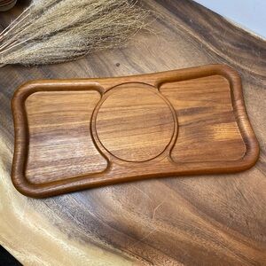 Vintage Teak tray - cheese board / trinket holder MCM luxury wood 1960s 1970s